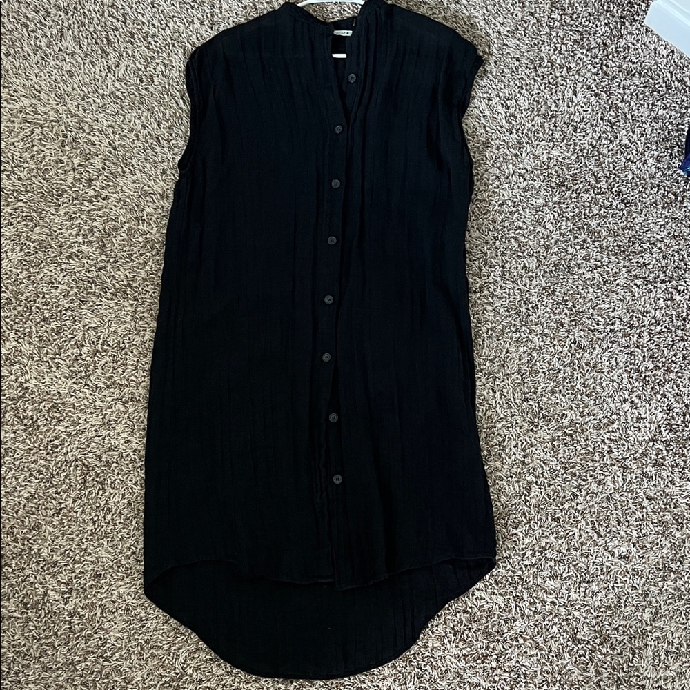 Zara Black Linen Tunic Dress